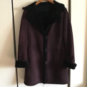 Blueduck Burgundy Shearling Coat Size S